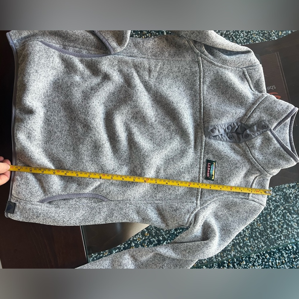 XS ll bean women sweater fleece pullover Heather grey - Picture 5 of 9